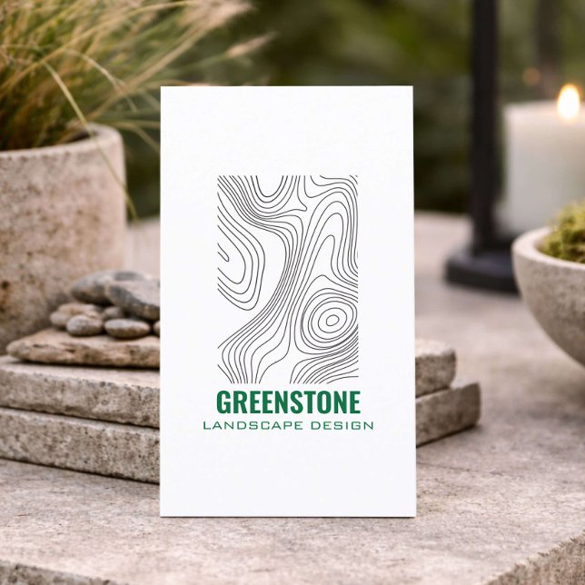 Modern Topography Landscape Design Business Card (Creator Uploaded)