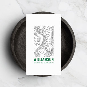 Modern Topography Landscaping Lawn Care Business Card