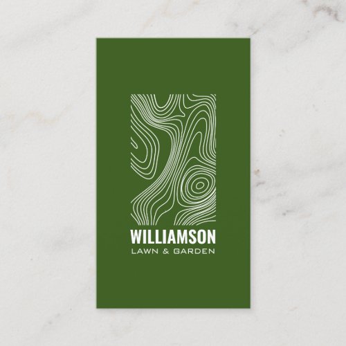 Modern Topography Landscaping Lawn Care Green III Business Card