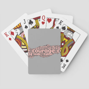 Modern Torn Grey & Pink Courage Typography Poker Cards