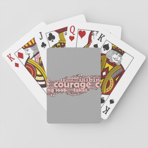 Modern Torn Grey  Pink Courage Typography Poker Cards