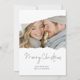 Modern Torn Photo 2026 Calendar Merry Christmas  Holiday Card