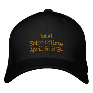 Modern Total Solar Eclipse April 8, 2024 Wool Embroidered Baseball Cap