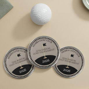 Modern Tournament Golf Club Name Ball Marker