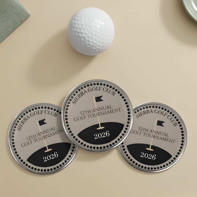 Modern Tournament Golf Club Name Ball Marker (Creator Uploaded)
