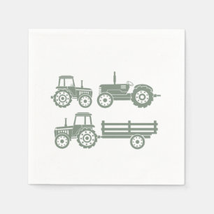 Modern Tractor Kid Birthday Party Napkins
