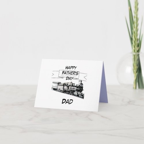 Modern Train Happy Fathers Day withname design  Card