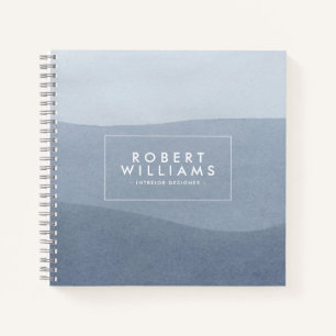 Modern Tranquil Blue-Gray Abstract Landscape Notebook