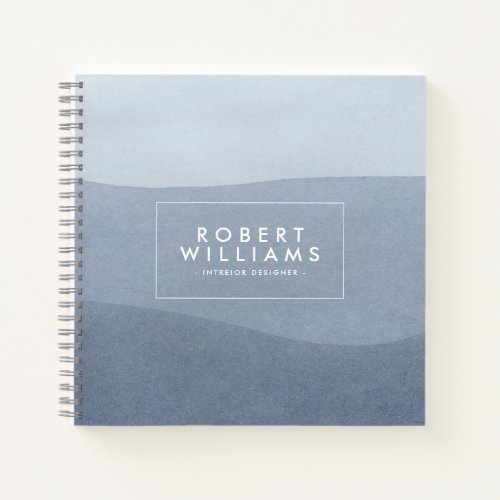 Modern Tranquil Blue_Gray Abstract Landscape Notebook