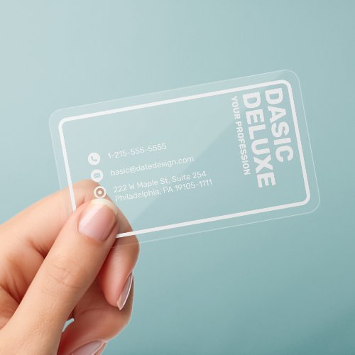 Modern Translucent  Clear Business Cards