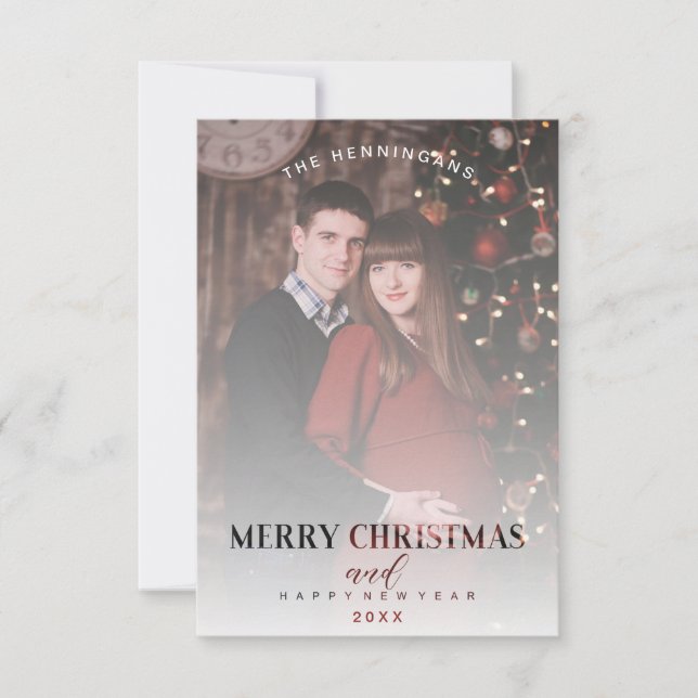 Modern Transparency Effect Family Photo Christmas (Front)