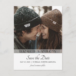 Modern Transparency Photo Save the Date Announcement Postcard