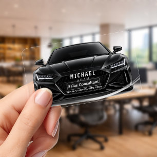 Modern Transparent Acrylic Car Sales Luxury Clear Business Cards