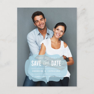 Modern Transparent Label   Save the Date Postcard
