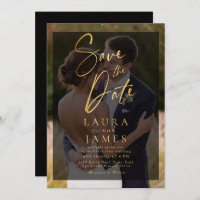 Modern transparent Overlay photo save the date In