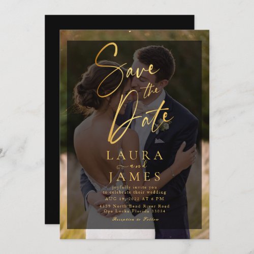 Modern transparent Overlay photo save the date  In Invitation