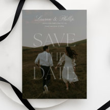 Modern transparent typography photo save the date