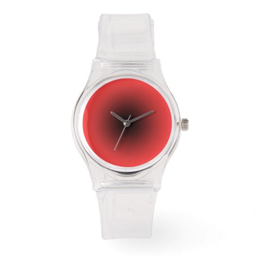 Modern Transparent with Black and Coral Red Dial Watch