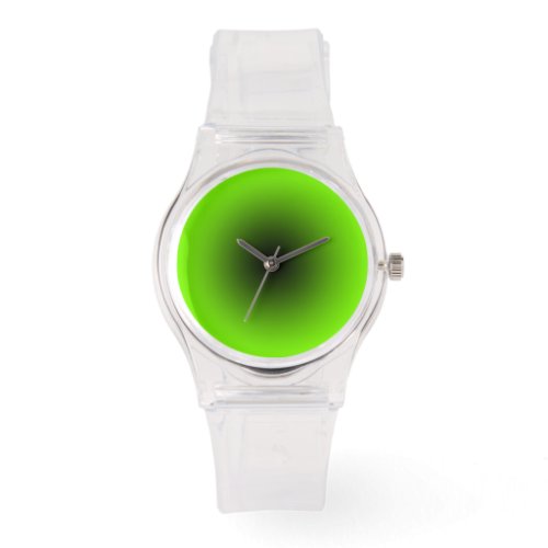 Modern Transparent with Black and Grass Green Dial Watch