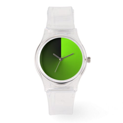 Modern Transparent with Black and Grass Green Dial Watch