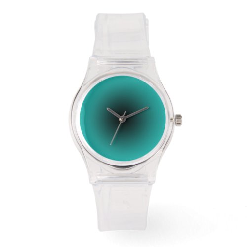 Modern Transparent with Black and Turquoise Dial Watch