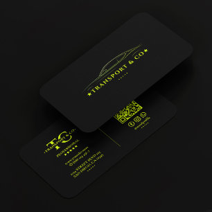Modern Transport Car Driver Auto Black Neon Business Card