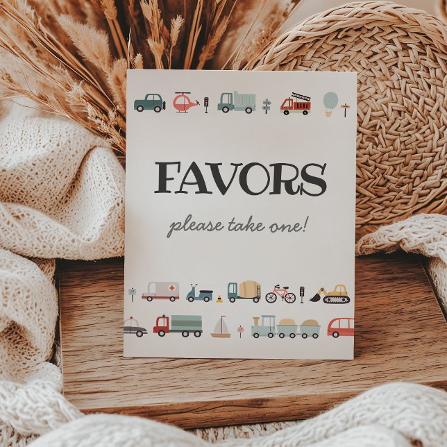 Modern transportation birthday favor sign (Creator Uploaded)