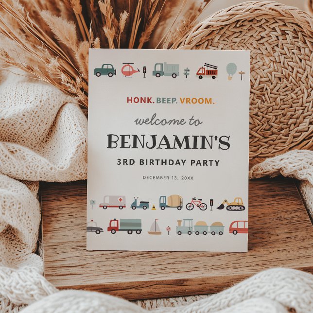 Modern transportation birthday welcome sign (Creator Uploaded)