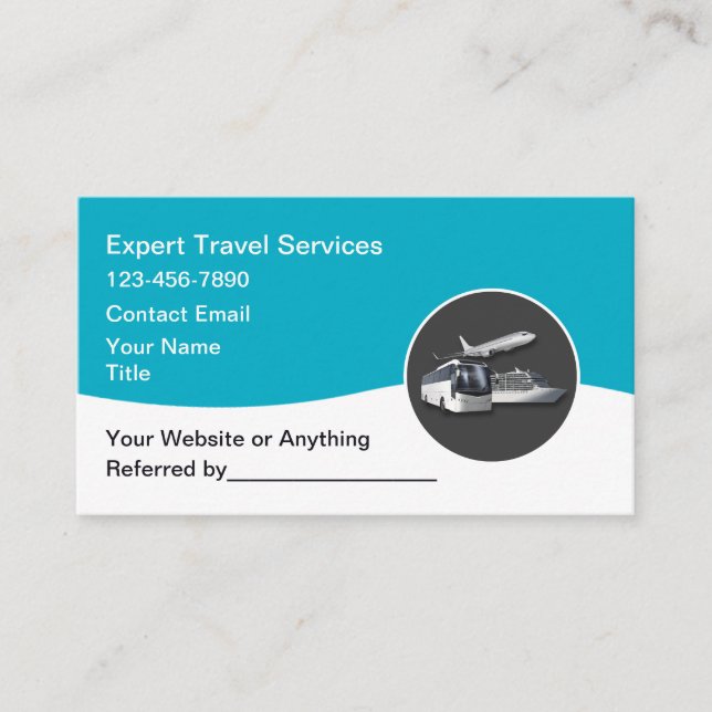 Modern Travel Agent And Advisor Business Card (Front)