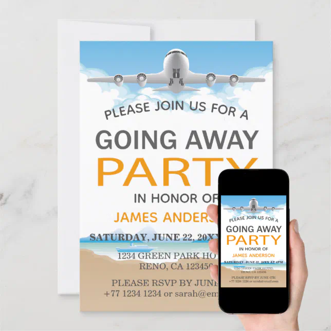 Modern Travel Farewell | Going Away Party Invitation | Zazzle