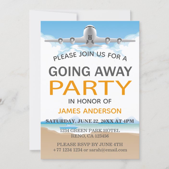 Modern Travel Farewell | Going Away Party Invitation | Zazzle.com