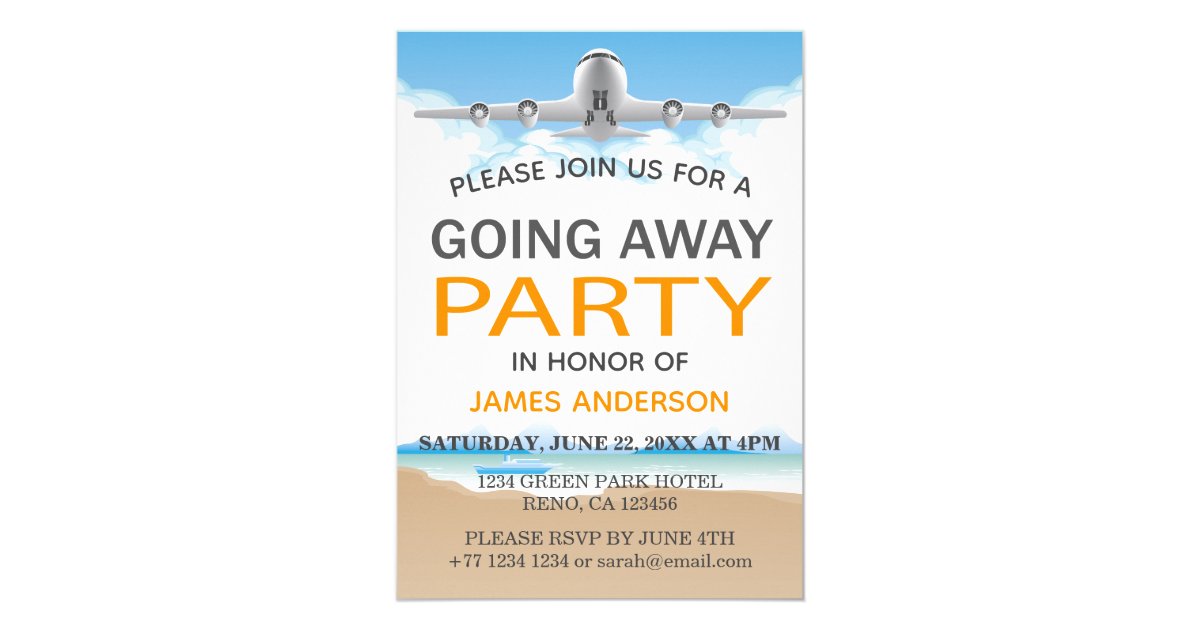 Modern Travel Farewell | Going Away Party Invitation | Zazzle.com