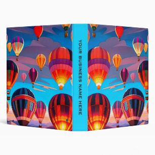 Modern Travel Hot Air Balloon Sky Festival 3 Ring Binder