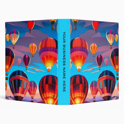 Modern Travel Hot Air Balloon Sky Festival 3 Ring Binder