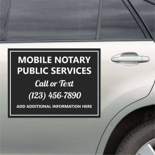 Modern Traveling Notary Public Service Car Magnet