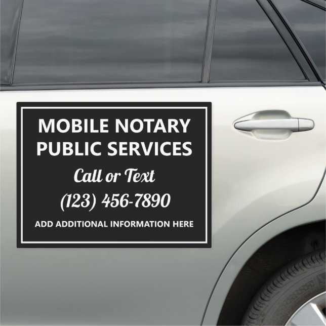 Modern Traveling Notary Public Service Car Magnet (In Situ)
