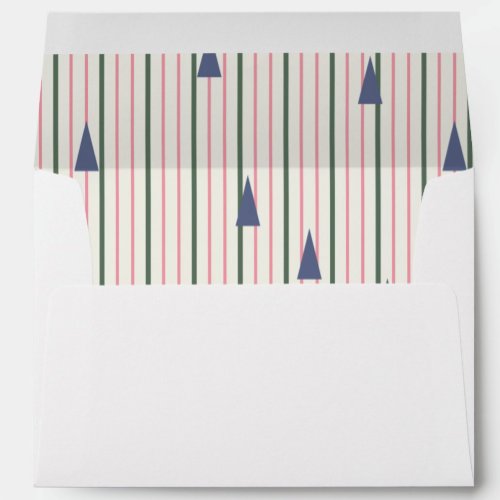 Modern tree and stripe holiday envelope