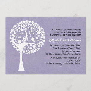Modern Tree Bat Mitzvah Invitation