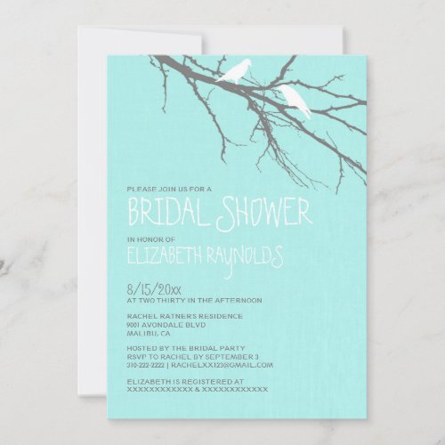 Modern Tree Branches Bridal Shower Invitations