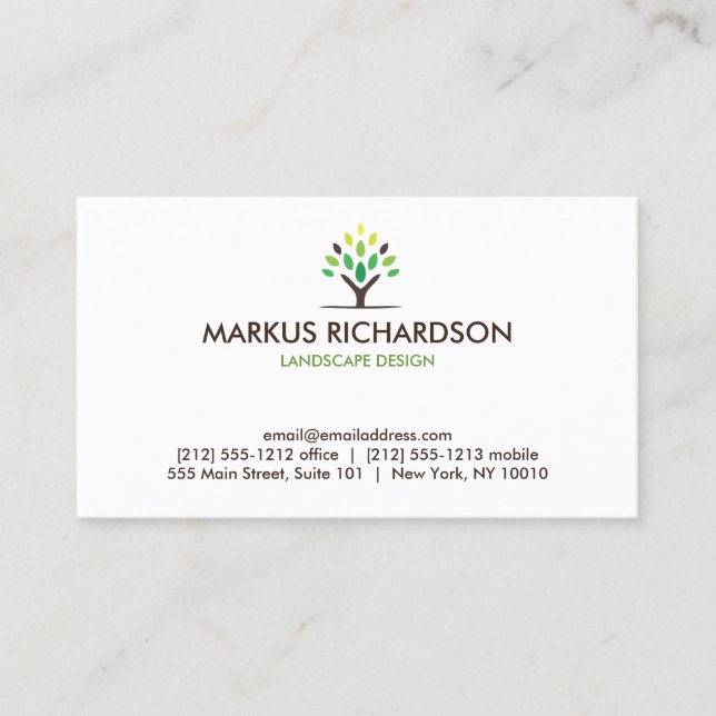 MODERN TREE BROWN/GREEN Business Card (Front)