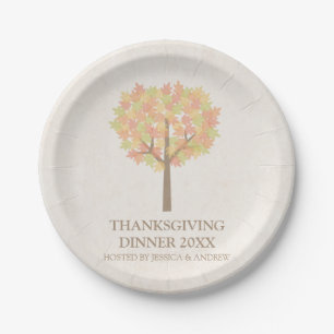 Modern Tree Fall Thanksgiving Dinner Paper Plates