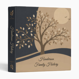 Modern Tree Family History Black Binder
