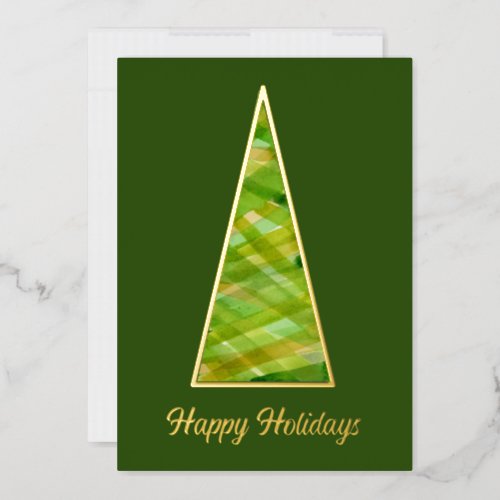 Modern Tree Foil Holiday Card
