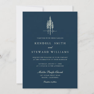 Modern Tree Forest Rustic Wedding Invitation