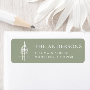 Modern Tree Forest Rustic Wedding Return Address Label