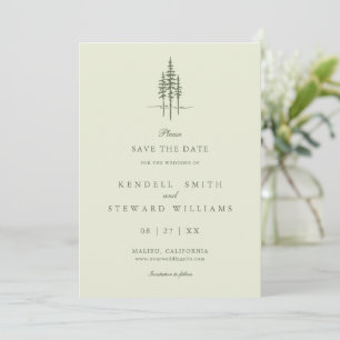 Modern Tree Forest Rustic Wedding Save the Date In
