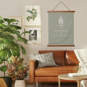 Modern Tree Forest Rustic Wedding Wall Decor Hanging Tapestry
