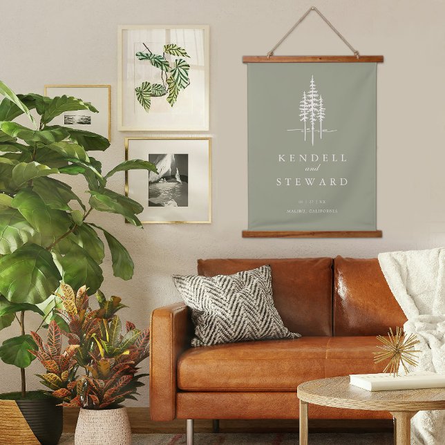 Modern Tree Forest Rustic Wedding Wall Decor Hanging Tapestry (Creator Uploaded)