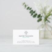 MODERN TREE GRAY/WHITE Business Card (Standing Front)