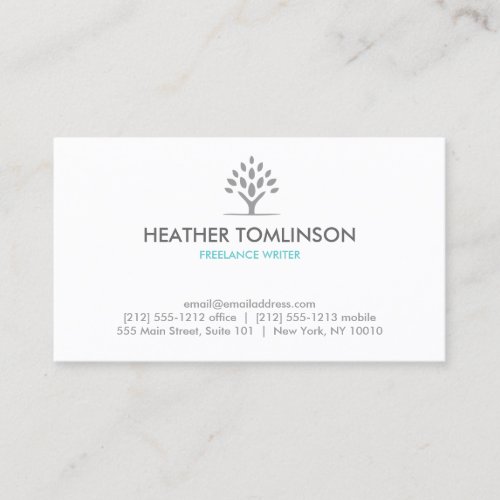 MODERN TREE GRAY/WHITE Business Card